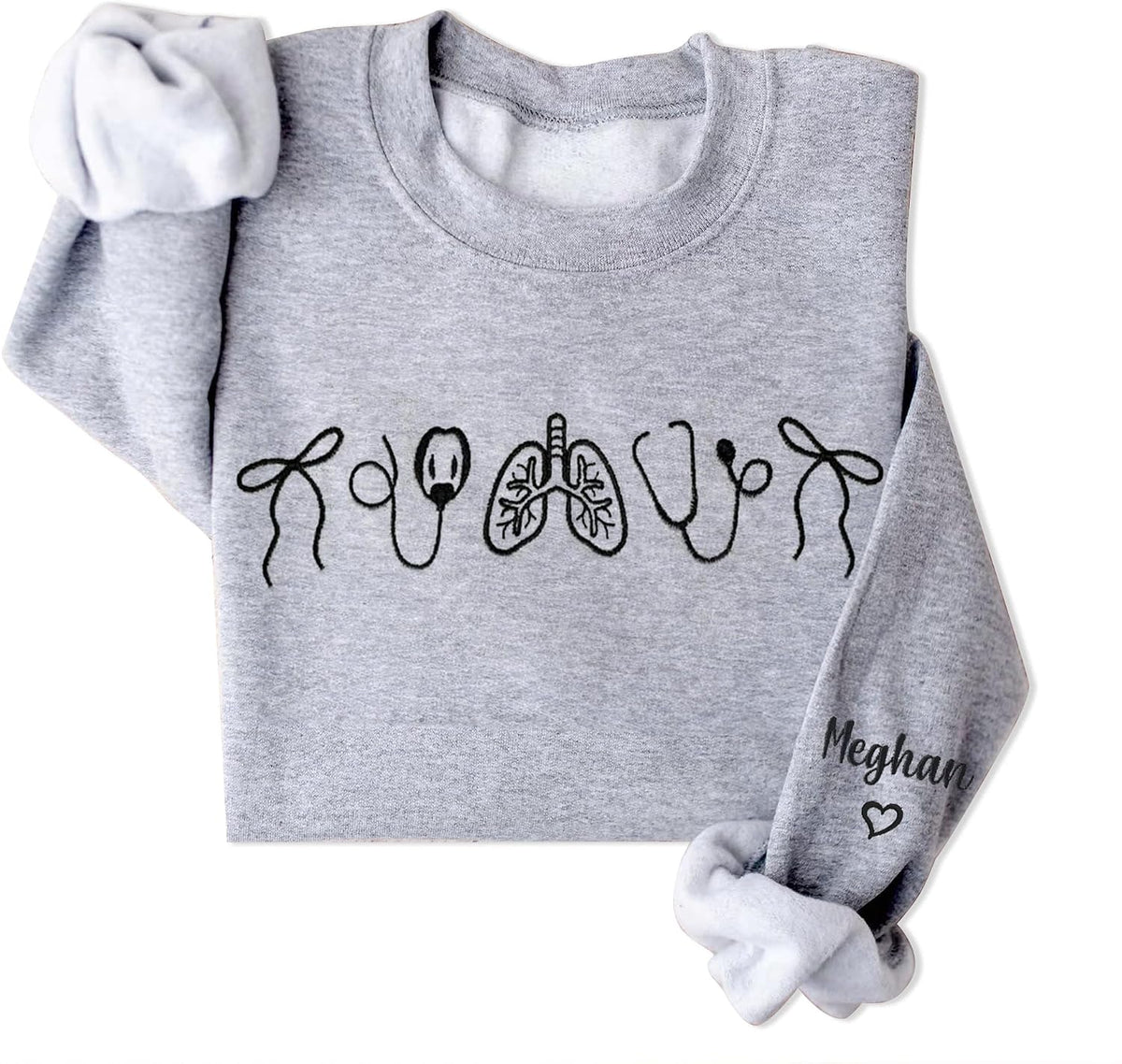 Chillever Personalized Embroidered Respiratory Therapist Sweatshirt, Custom RT Gift for Her, RT Graduation Gifts - A2