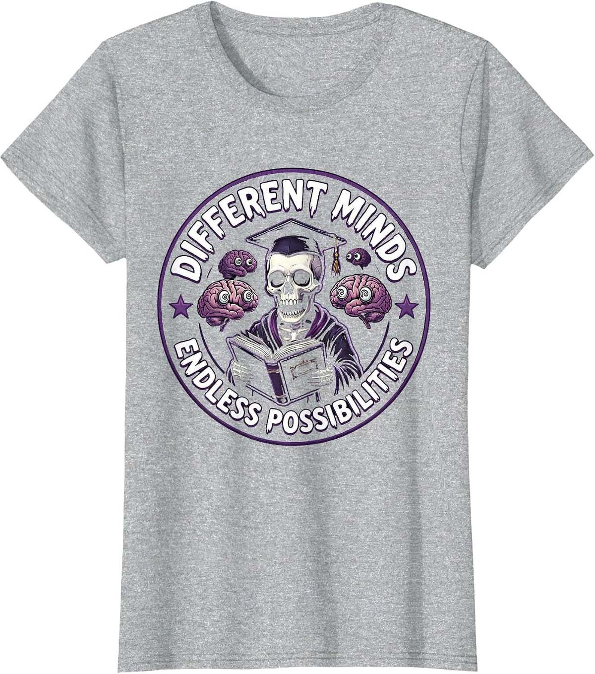 Women's Different Minds Endless Possibilities Sped Teacher T-Shirt - Heather Grey