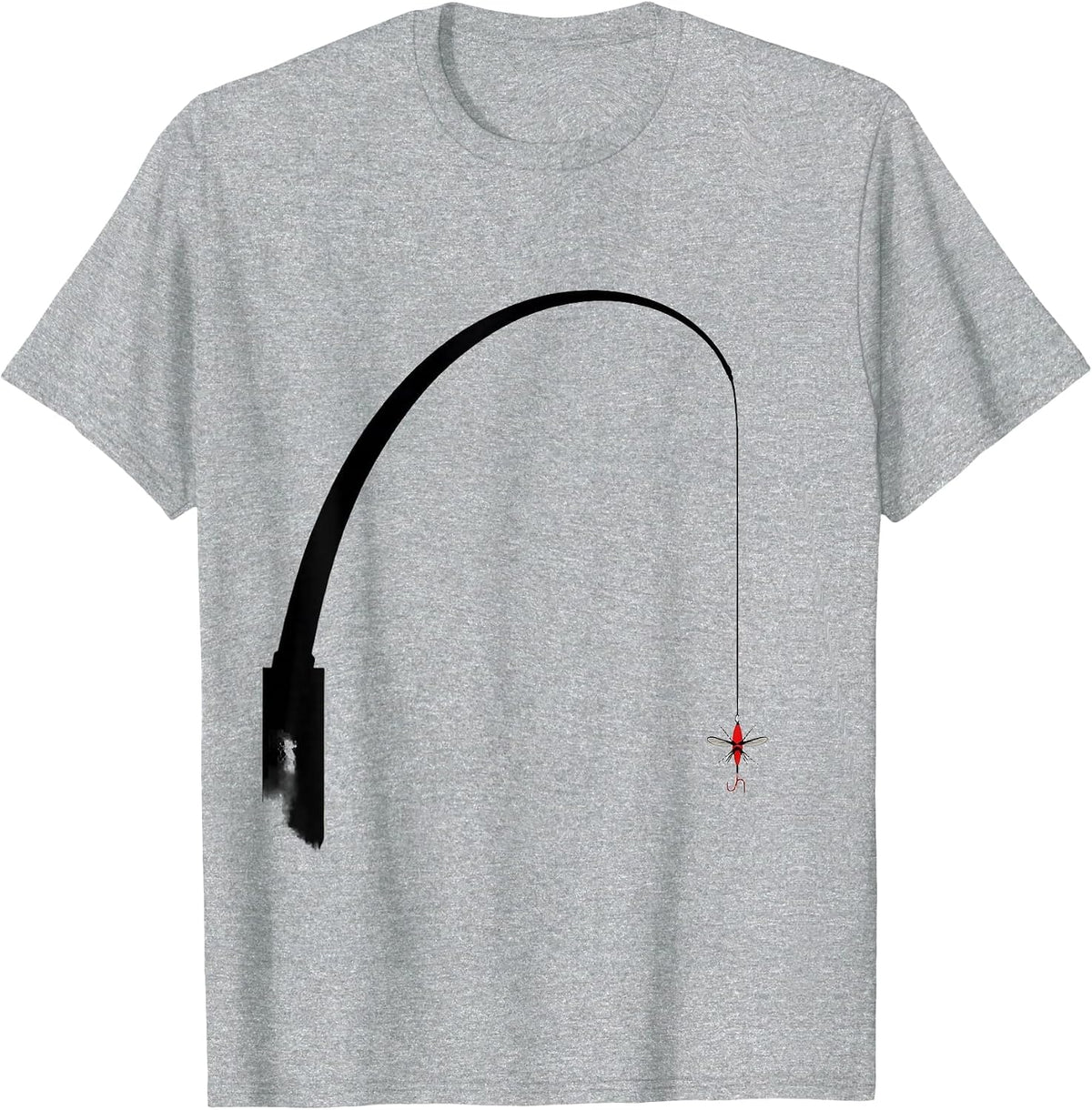 Men's Fly-Fishing Rod Christian Fisherman Faith Gift T-Shirt - Heather Grey