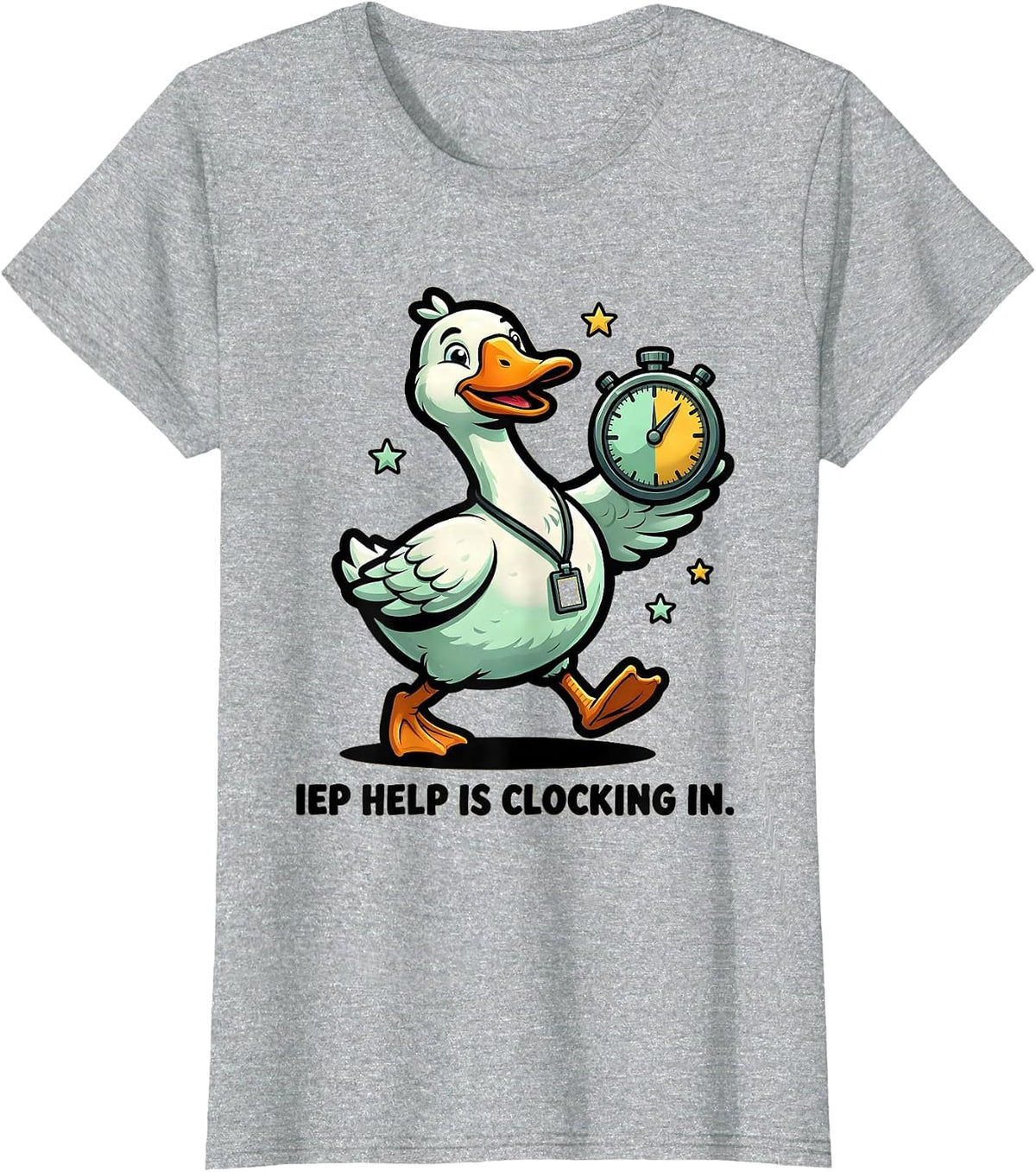 Women's IEP Help Is Clocking In Funny Special Education Teacher SPED T-Shirt - Heather Grey