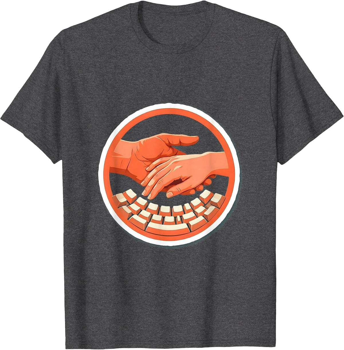 Occupational Therapy Hand Guidance Keyboard Art T-Shirt - Dark Heather Grey