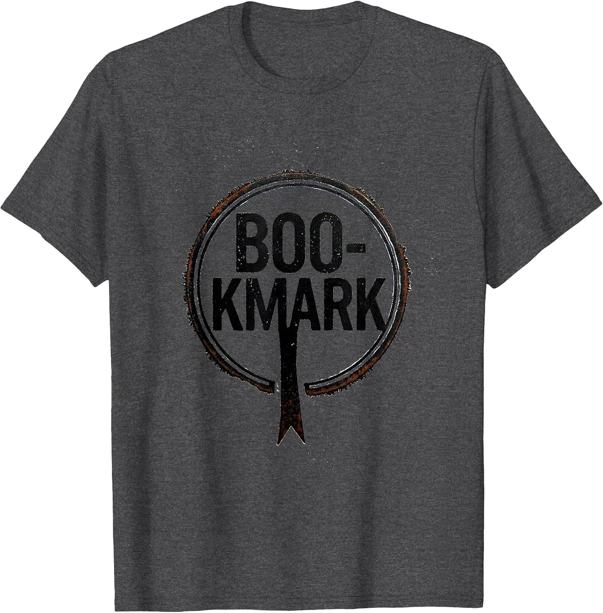 Men's Boo-kmark Whimsical Teacher Halloween Pumpkin Fall In Love T-Shirt - Dark Heather Grey
