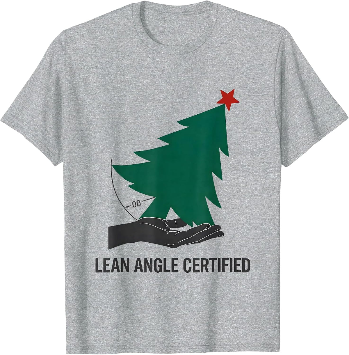 Men's Lean Angle Certified Funny Physical Therapist Holiday Humor T-Shirt - Heather Grey