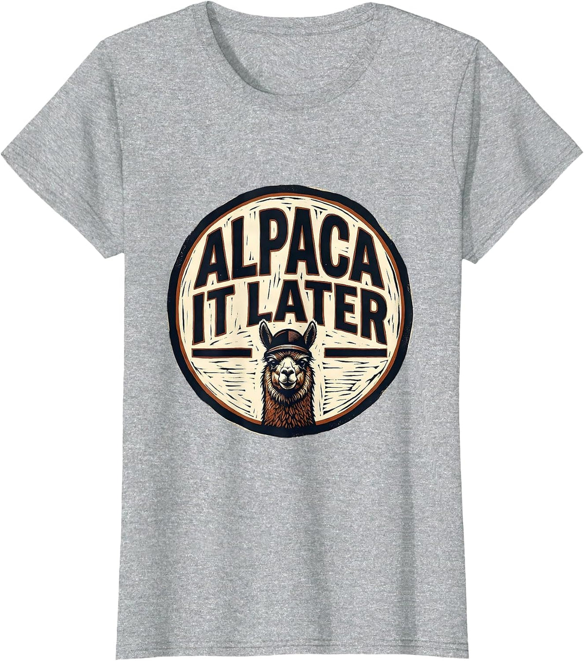 Women's Alpaca It Later Funny Alpaca Lover Animal Humor Novelty T-Shirt - Heather Grey