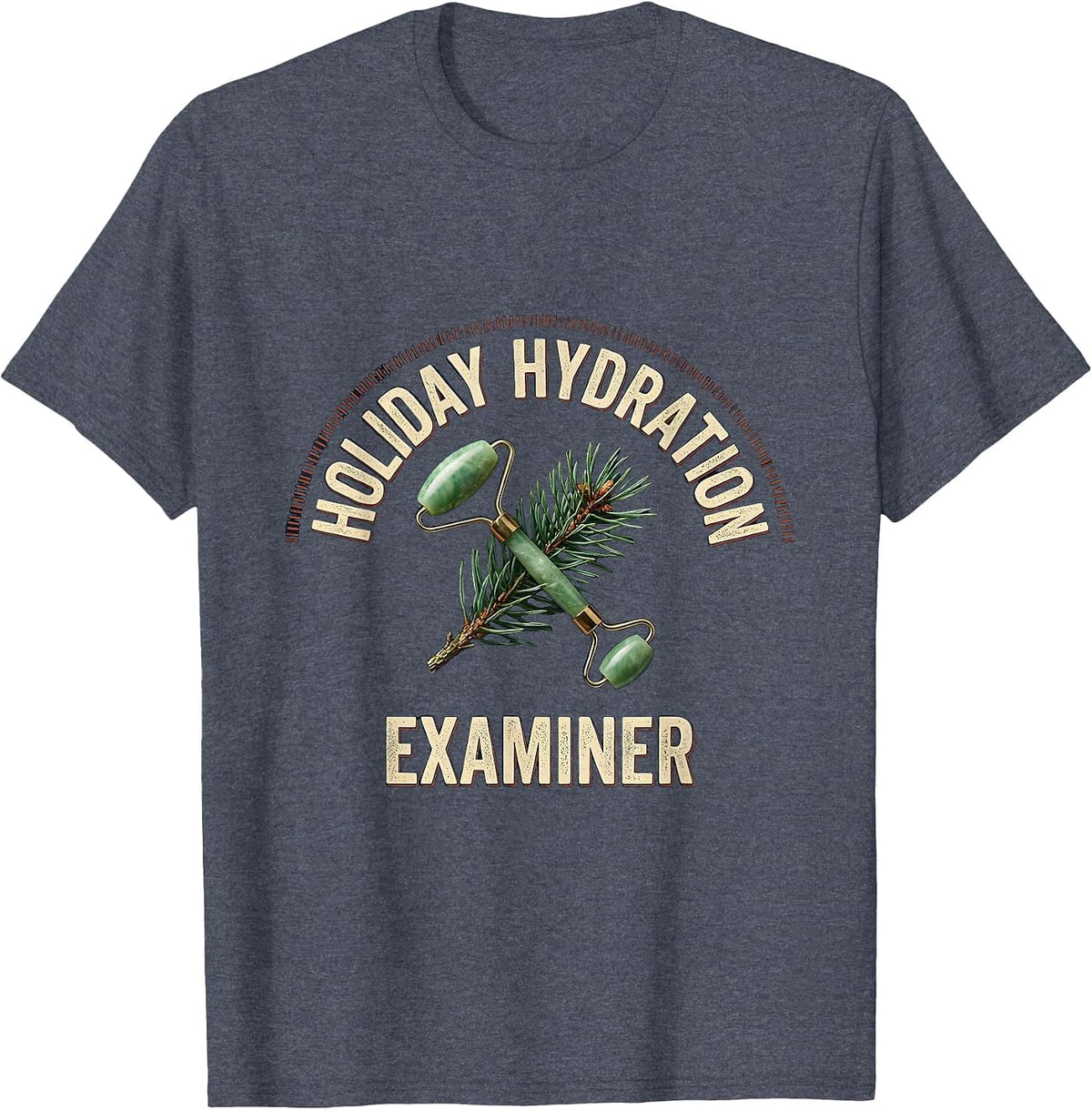 Holiday Hydration Examiner Vintage Esthetician Dermatology T-Shirt - Heather Blue