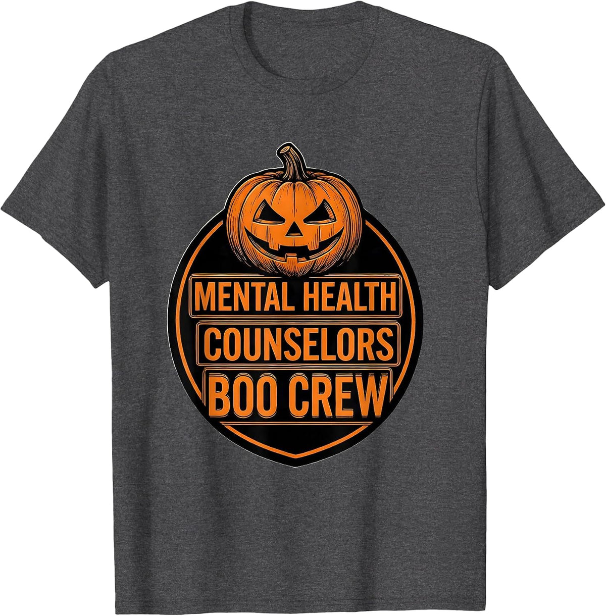 Men's Mental Health Counselors Boo Crew Halloween Matching T-Shirt - Dark Heather Grey