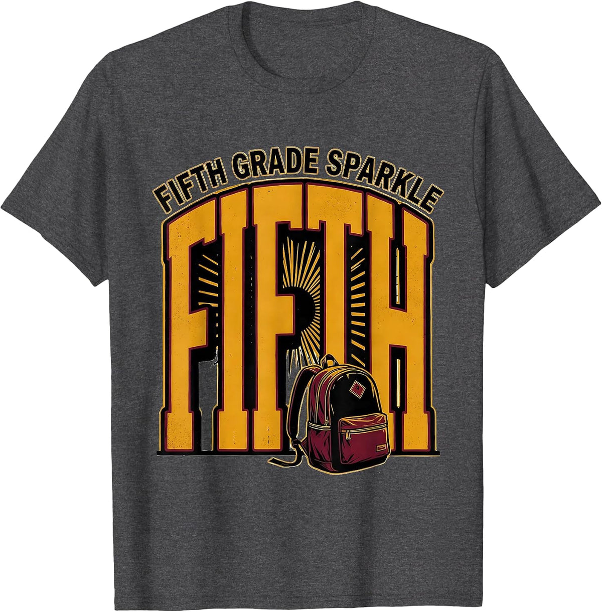 Men's Fifth Grade Sparkle Retro Back To School 5th Grade Kids T-Shirt - Dark Heather Grey
