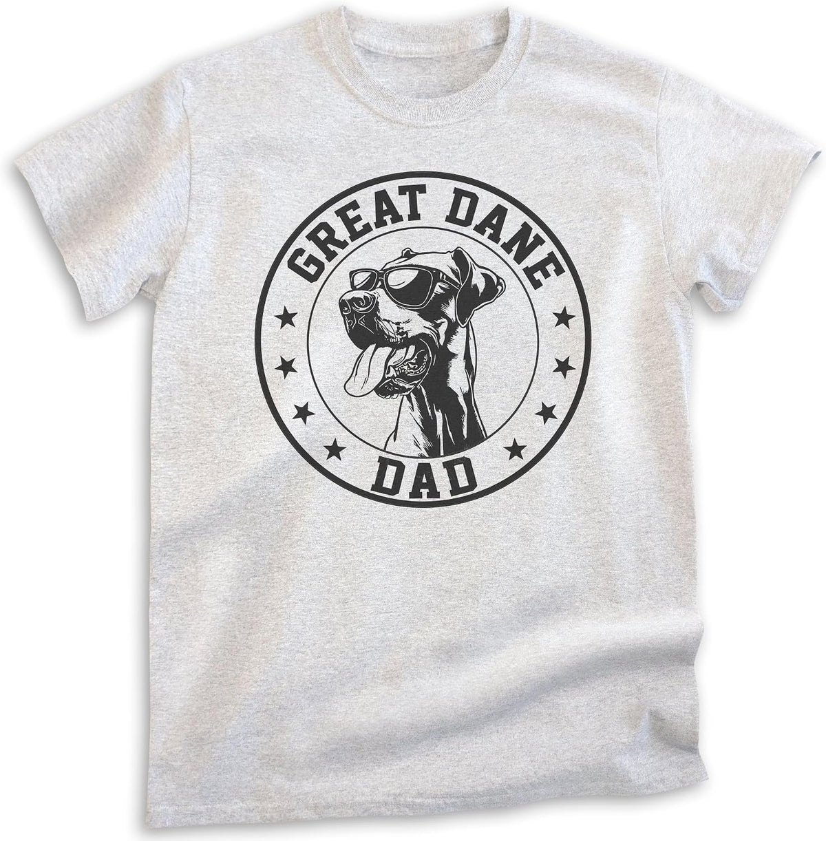 EVERTREE CLOTHING Great Dane Dad T-Shirt, Unisex Men's Shirt, Great Dane Owner, Best Dog Dad Gift - Heather Ash