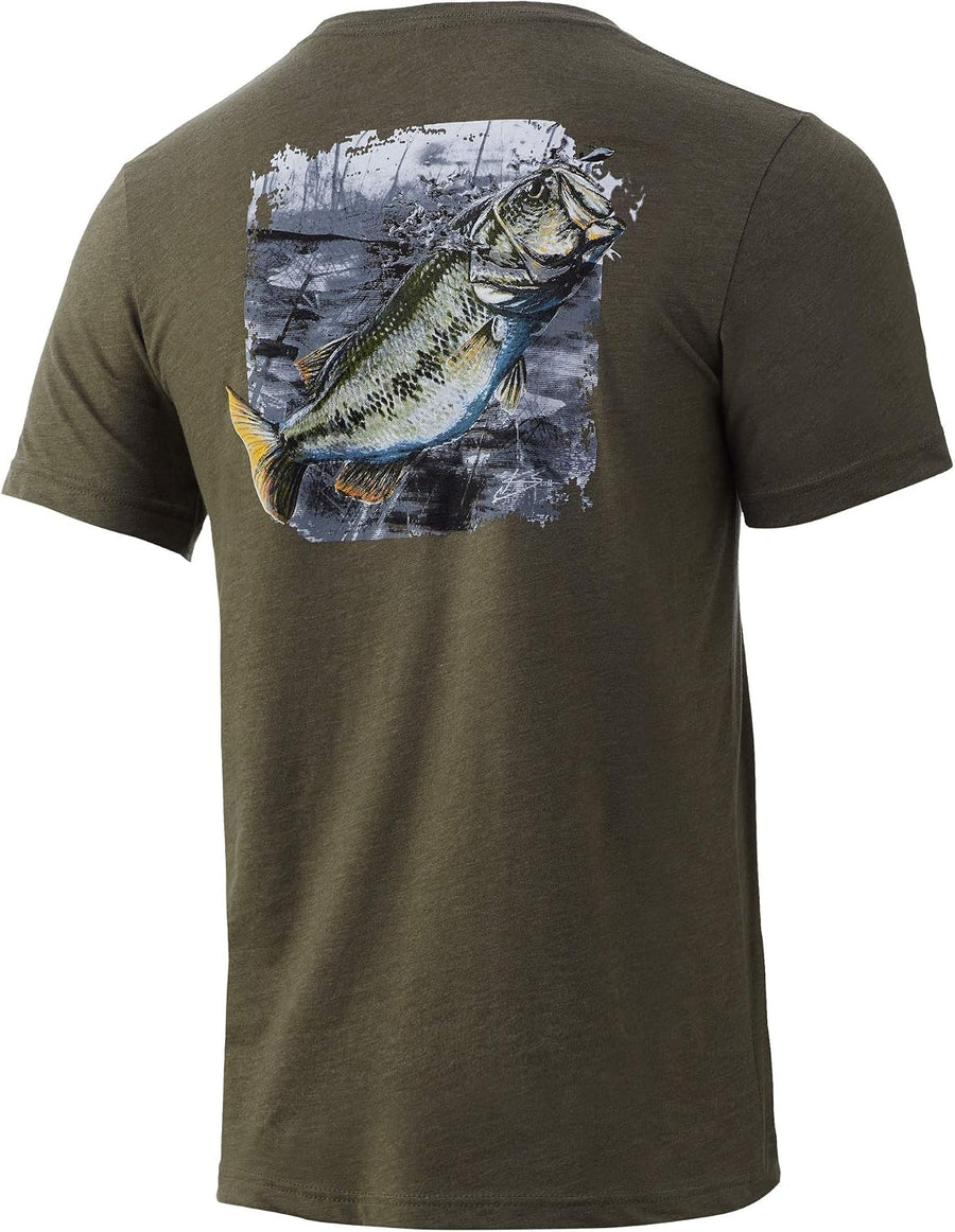HUK Men's Top Water Tee - Deep Lichen Green