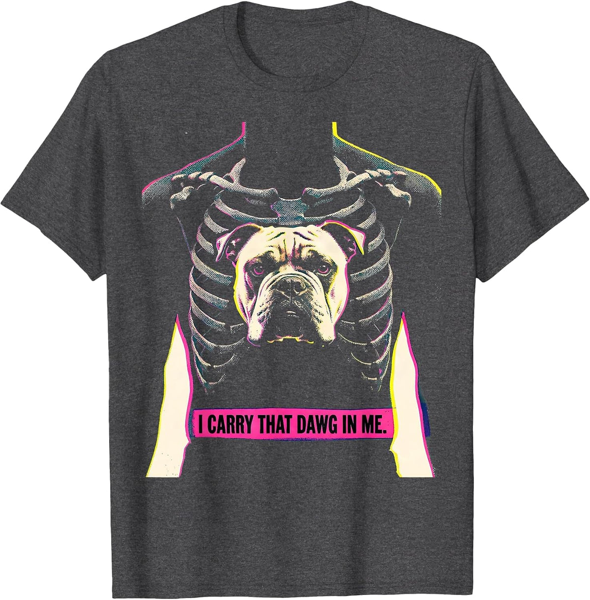 Men's I Carry That Dawg In Me Funny Pitbull Alpha Male Meme Humor T-Shirt - Dark Heather Grey