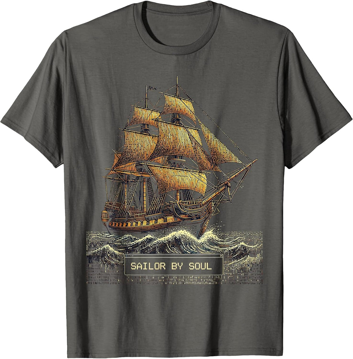Sailor By Soul Nautical Spirit Design T-Shirt - Asphalt Grey