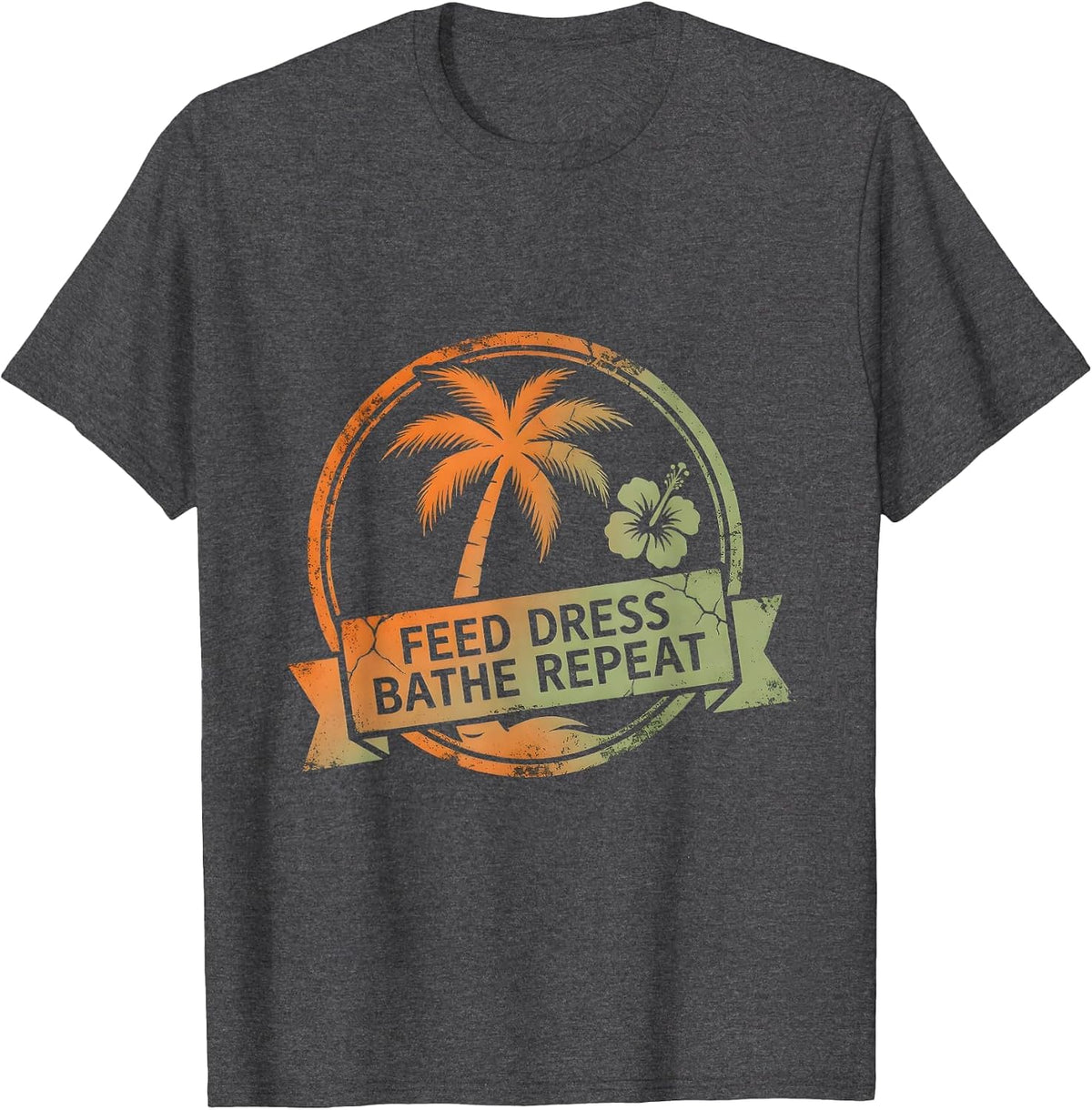 Men's Feed Dress Bathe Repeat Occupational Therapy Design T-Shirt - Dark Heather Grey