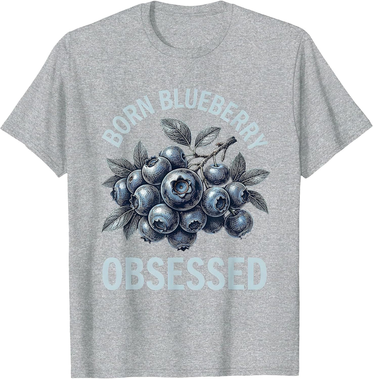 Men's Born Blueberry Obsessed Red White and Blueberries T-Shirt - Heather Grey