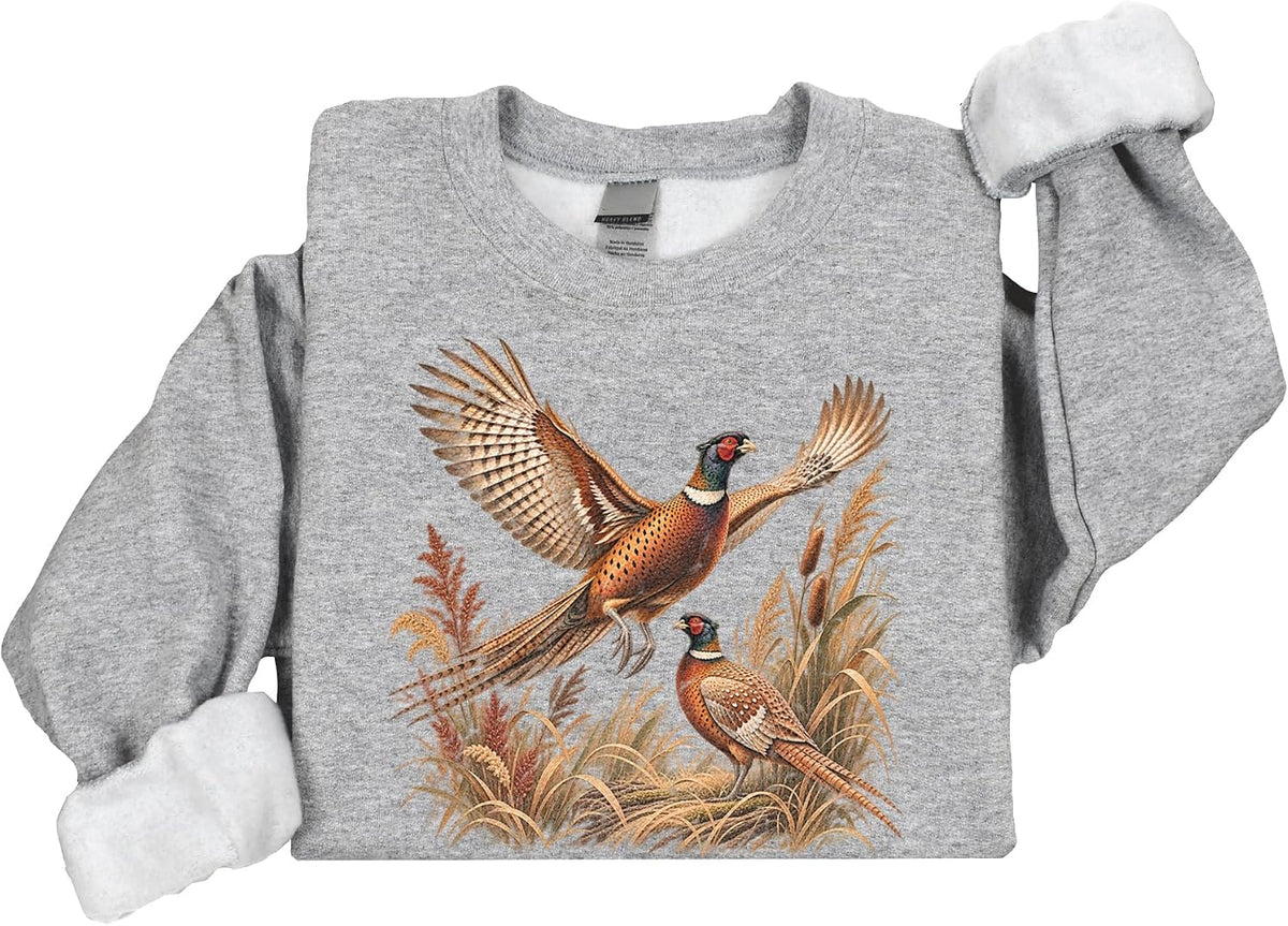 Pheasant Graphic Crewneck Sweatshirt - Sport Grey