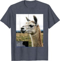 Maintains A Precise Personal Distance Funny Alpaca Humor T-Shirt - Heather Blue