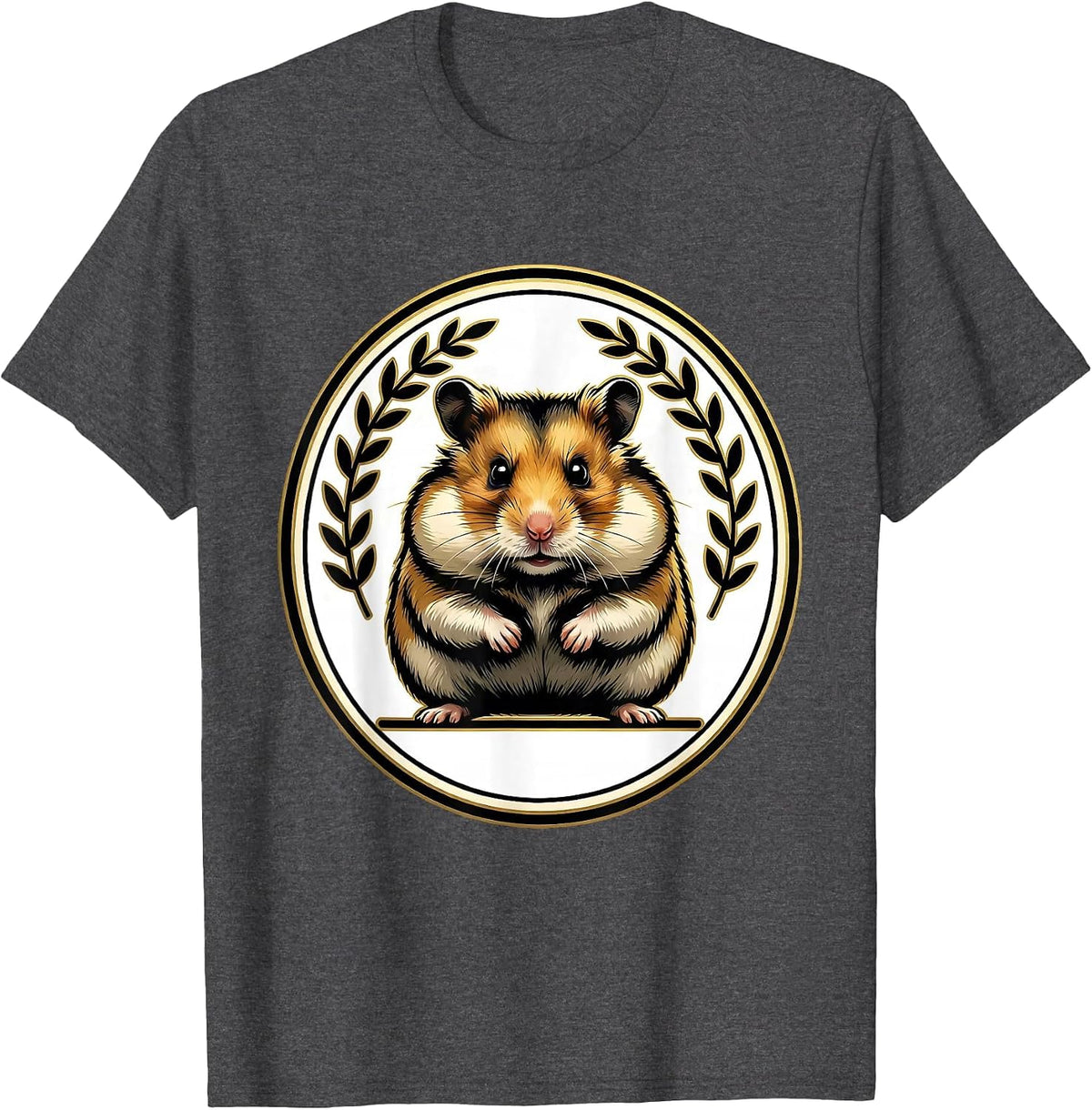 Men's Hamster Cheeks Sign Painter Showcard Funny Small Animal T-Shirt - Dark Heather Grey