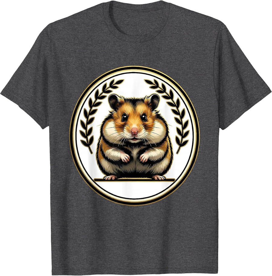 Men's Hamster Cheeks Sign Painter Showcard Funny Small Animal T-Shirt - Dark Heather Grey