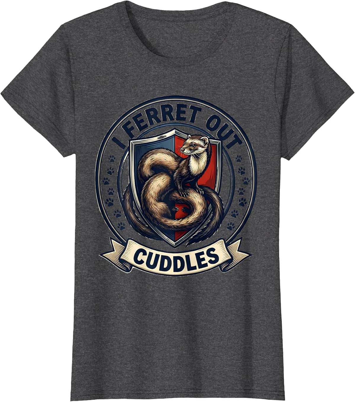 Women's I Ferret Out Cuddles Cute Ferret Lover Funny Small Animal T-Shirt - Dark Heather Grey