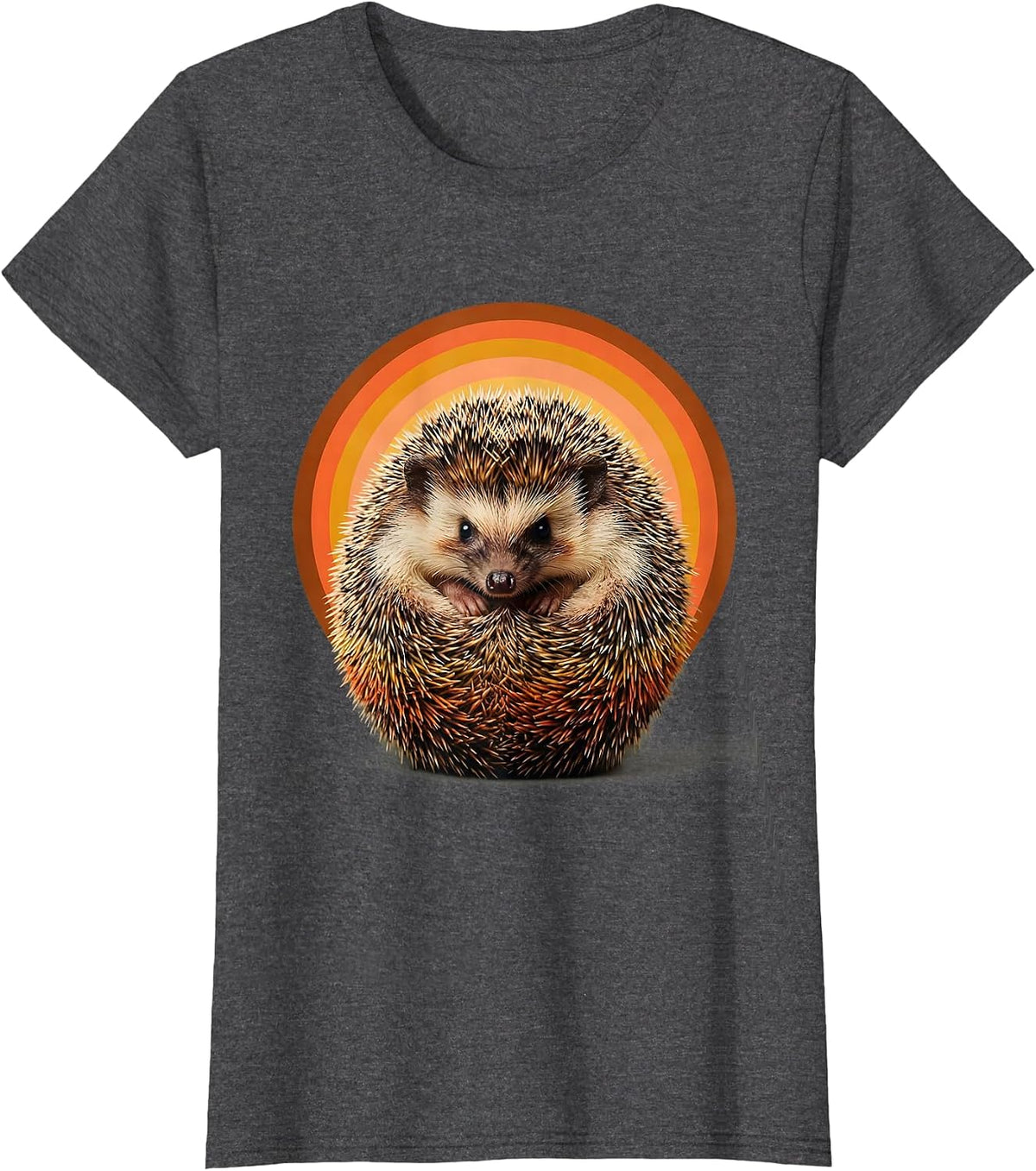 Women's Curled Hedgehog Nope Not Today Graphic T-Shirt - Dark Heather Grey