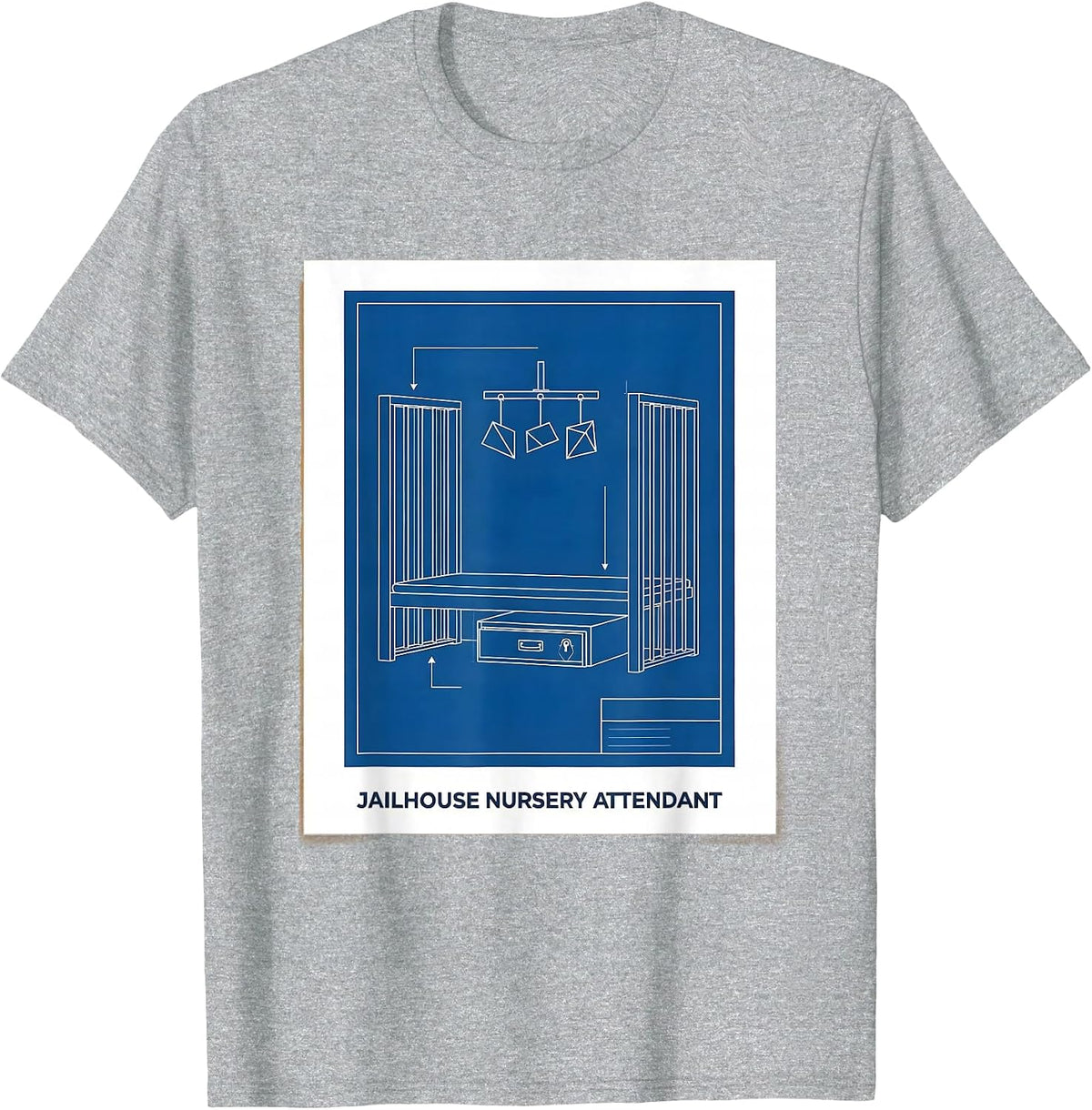 Men's Jailhouse Nursery Attendant Funny Police Officer Gift T-Shirt - Heather Grey