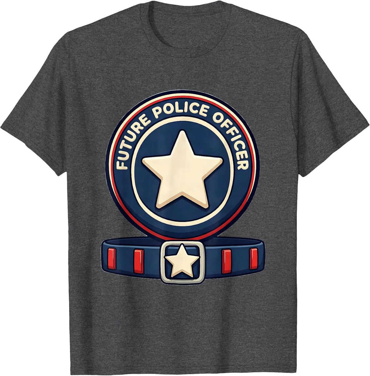 Future Police Officer Kids Police Costume Play Birthday T-Shirt - Dark Heather Grey