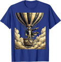 Red White and Blue Hot Air Balloon Cloud Design T-Shirt - Royal Blue