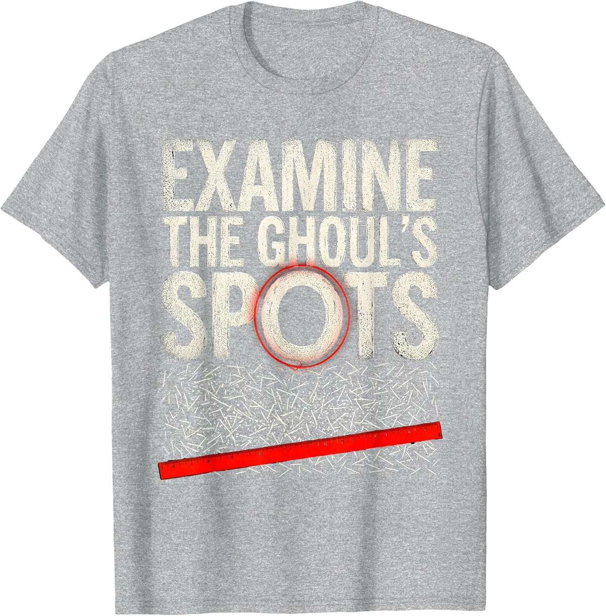 Men's Examine The Ghoul's Spots Funny Dermatology Halloween T-Shirt - Heather Grey