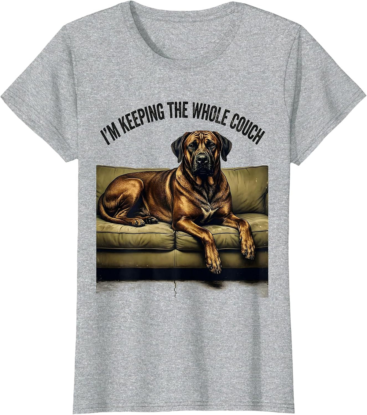 Women's I’m Keeping The Whole Couch Vintage Rhodesian Ridgeback Dog T-Shirt - Heather Grey
