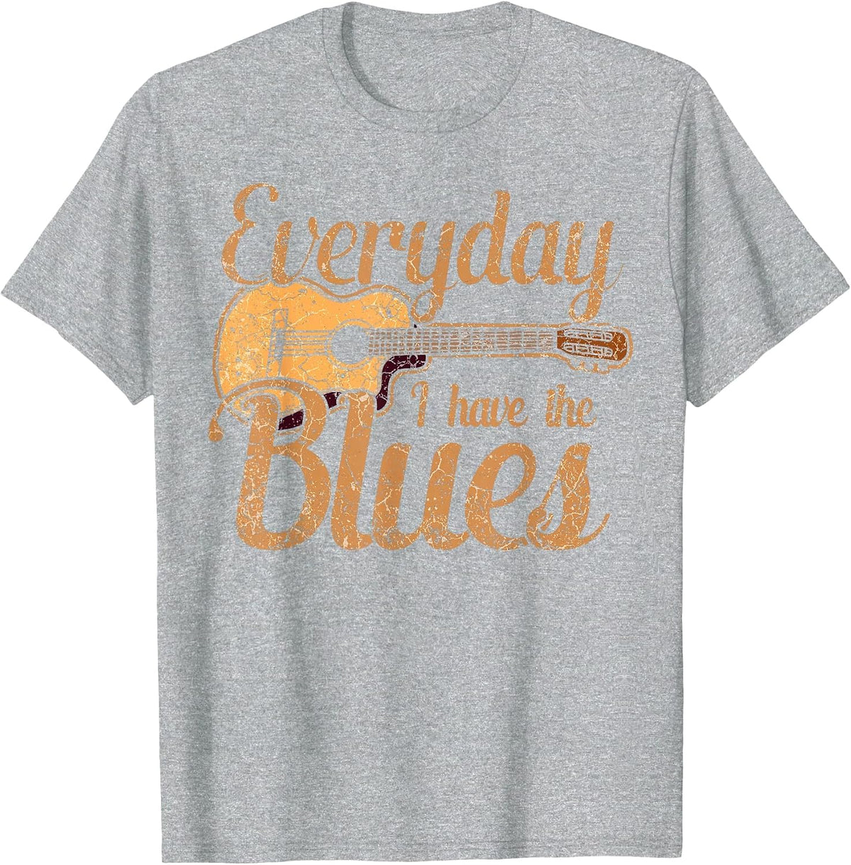 Blues Music Band Lover Vintage Guitar Teacher Funny Blues T-Shirt - Heather Grey