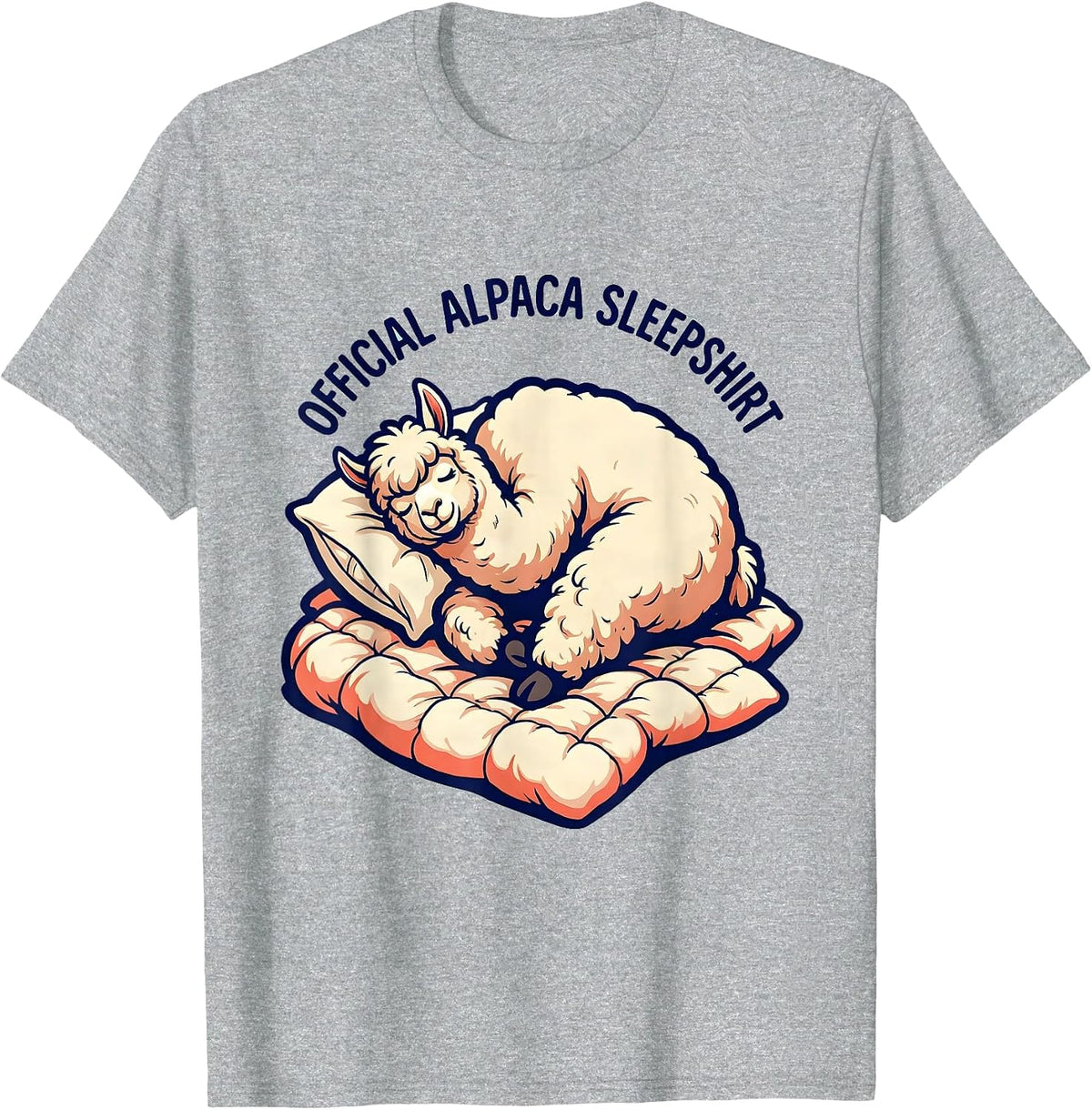 Men's Official Alpaca Sleepshirt Cute Cartoon Animal Lover Gift T-Shirt - Heather Grey