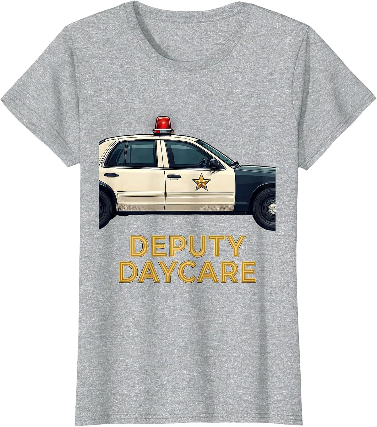 Deputy Daycare Funny Police Officer Gift Law Enforcement T-Shirt - Heather Grey