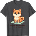 Men's My Shiba Inu Comes First, My Lap Is Hers Cute Kawaii T-Shirt - Dark Heather Grey