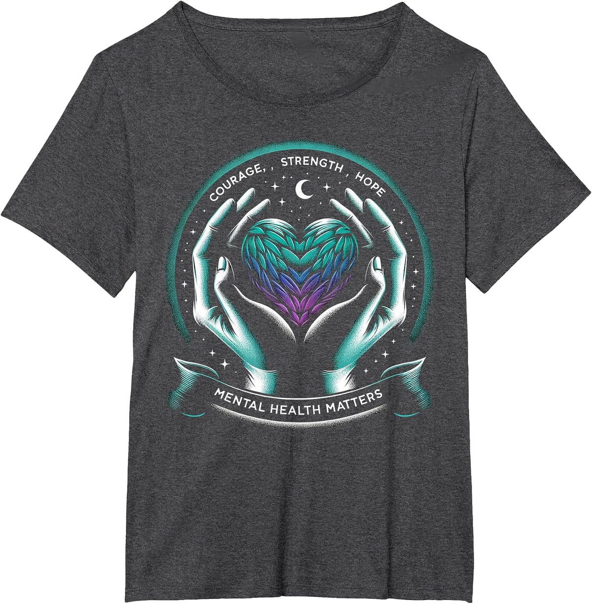 Suicide Prevention Awareness Mental Health Counseling T-Shirt - Dark Heather Grey