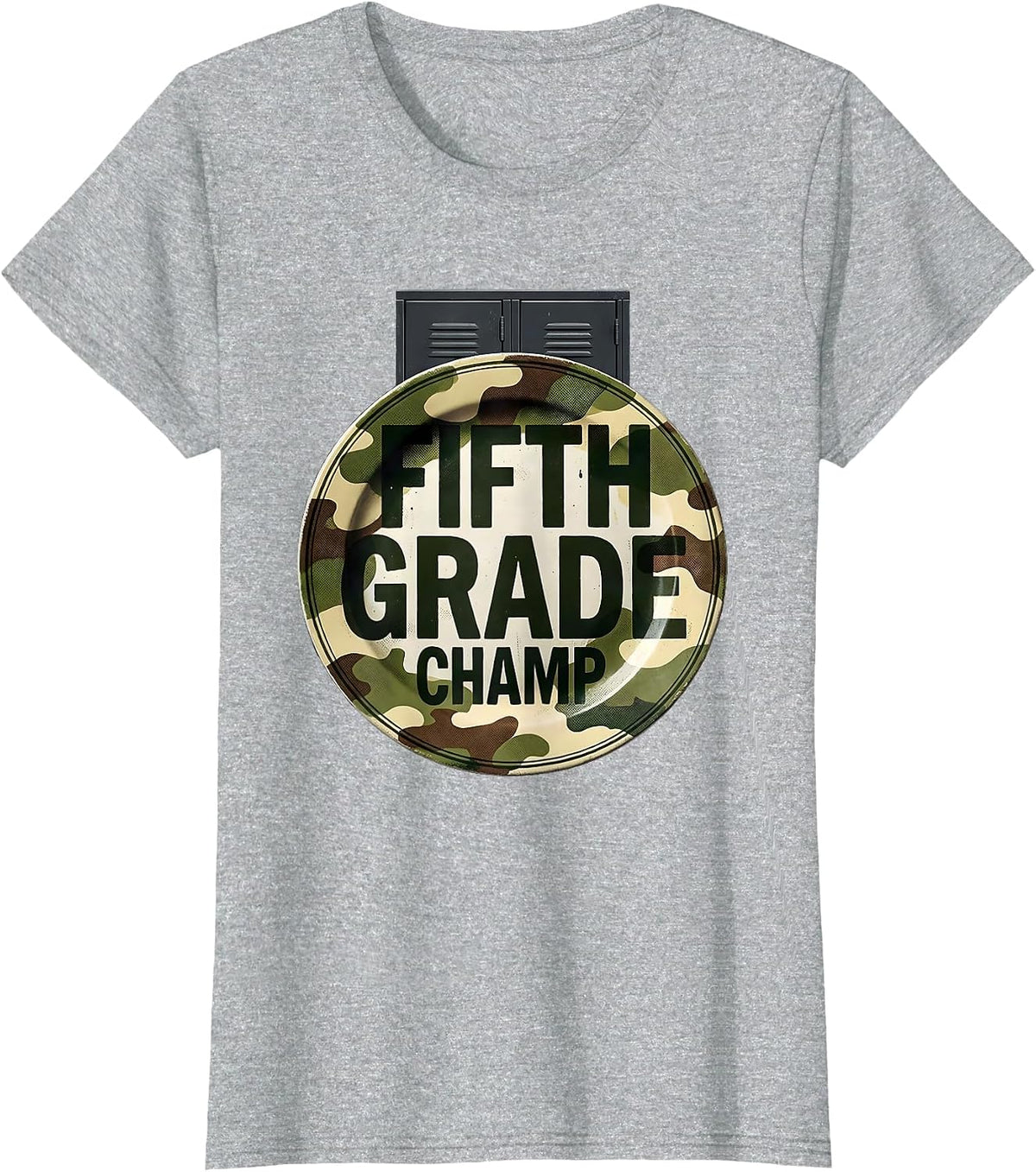 Fifth Grade Champ Camo Back To School Boys Teachers T-Shirt - Heather Grey