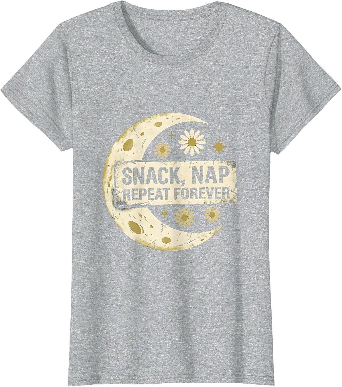 Women's Snack Nap Repeat Forever Preschool Teacher T-Shirt - Heather Grey