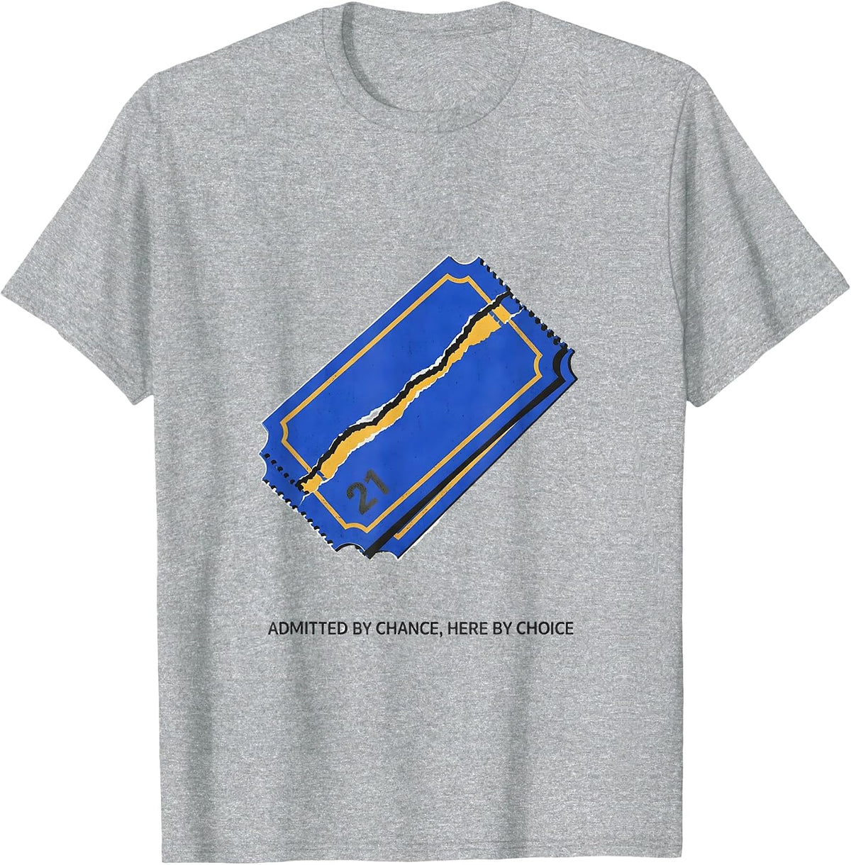 Men's Admitted By Chance, Here By Choice Down Syndrome Awareness T-Shirt - Heather Grey