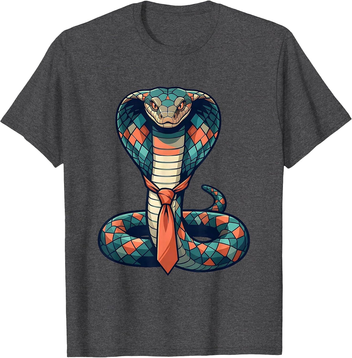 Charming Snake in Silk Tie Rizz Em With the Tism T-Shirt - Dark Heather Grey