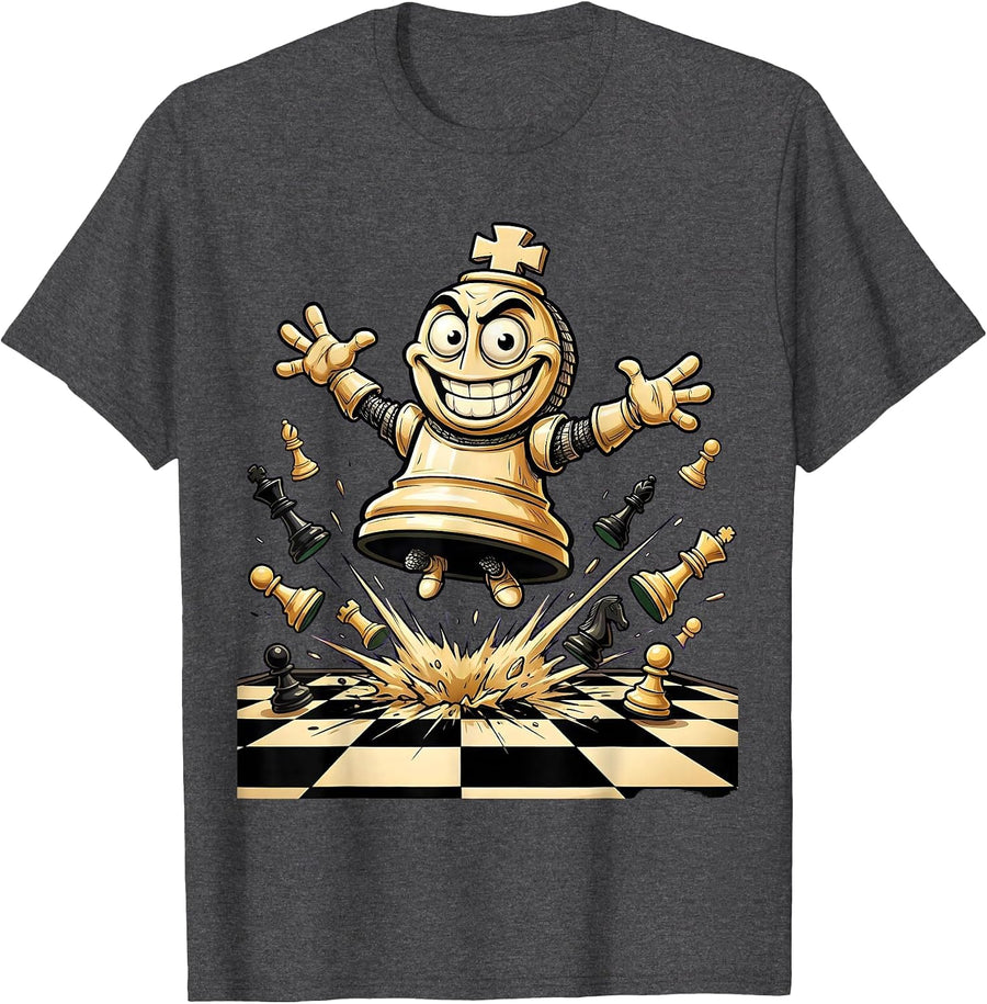 Men's Rizz Em With The Tism Chess Knight Leap T-Shirt - Dark Heather Grey