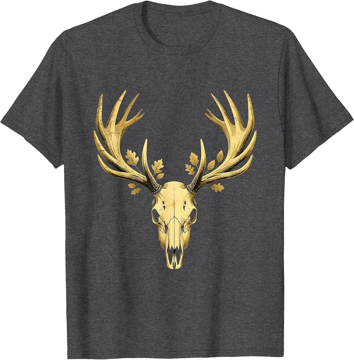 Elk Bugling in Autumn Forest Clearing T-Shirt - Dark Heather Grey