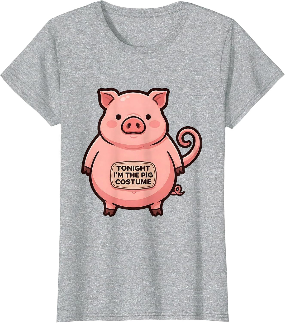 Tonight I’m The Pig Costume Cute Kawaii Halloween Family T-Shirt - Heather Grey