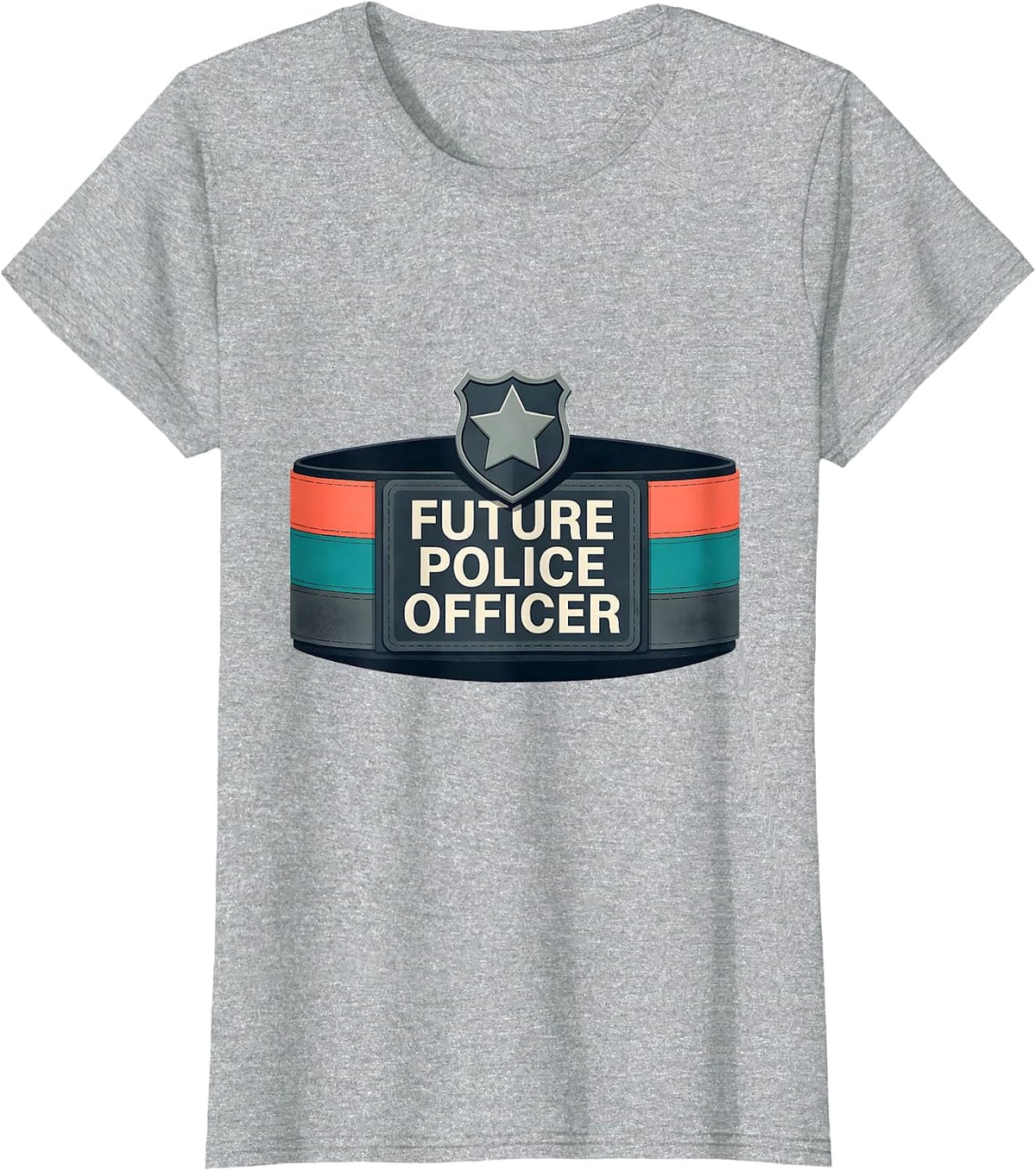 Future Police Officer Midcentury Modern Kids Costume Play T-Shirt - Heather Grey