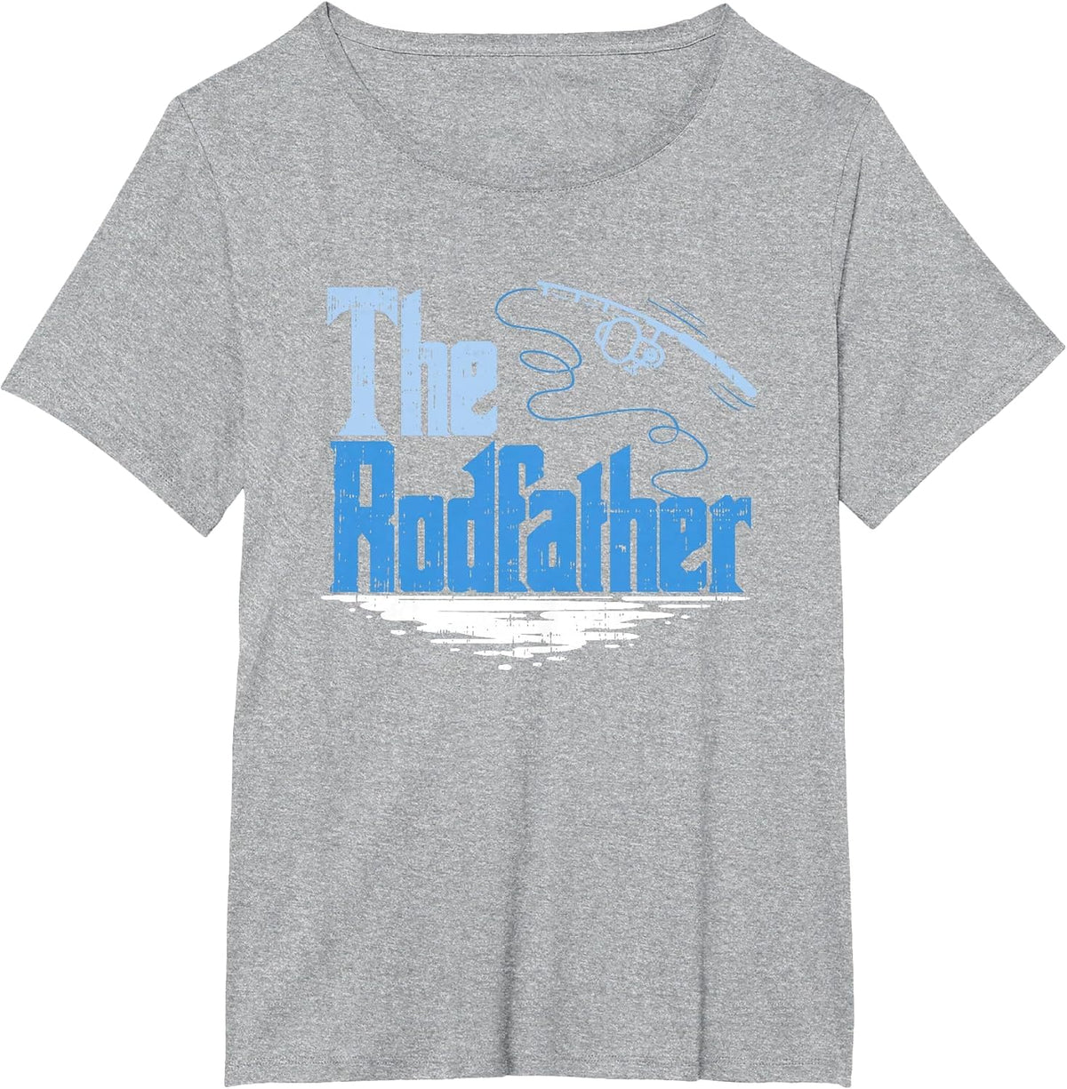 The Rodfather Funny Fishing Parody T-Shirt T-Shirt - Heather Grey