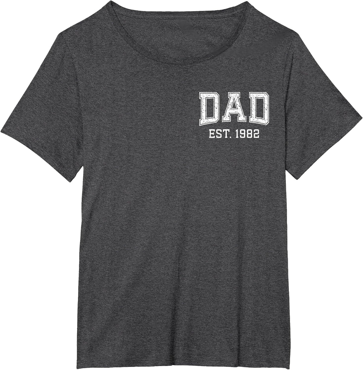 Dad Est 1982 Custom Dad Personalized Fathers Day Customized T-Shirt - Dark Heather Grey