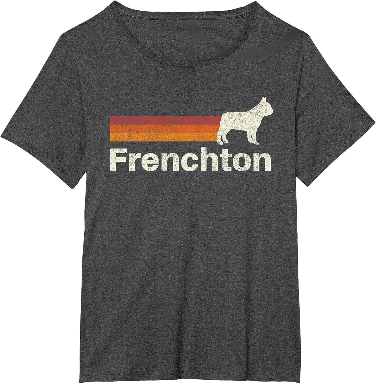 Vintage Frenchton Retro Mom Dad Dog T-Shirt - Dark Heather Grey