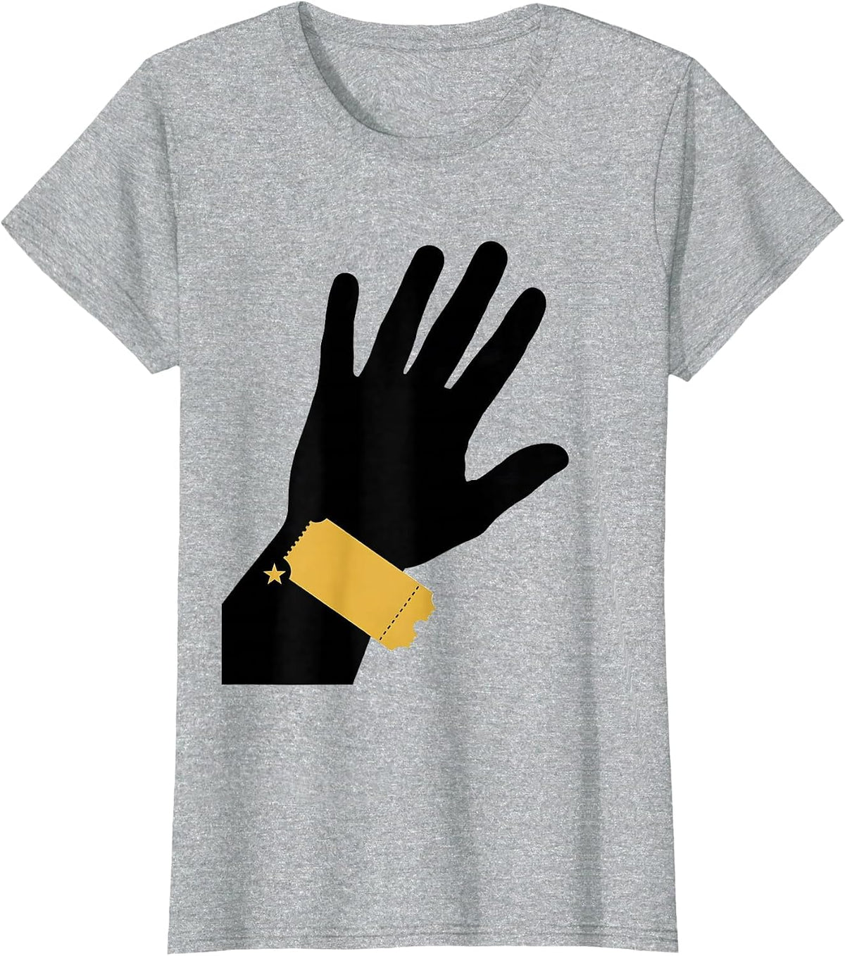 Women's Raised Stop Hand Halloween Police Officer Costume T-Shirt - Heather Grey