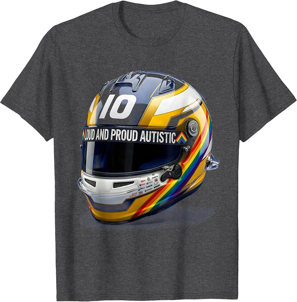 Men's Loud and Proud Autistic Awareness Design T-Shirt - Dark Heather Grey