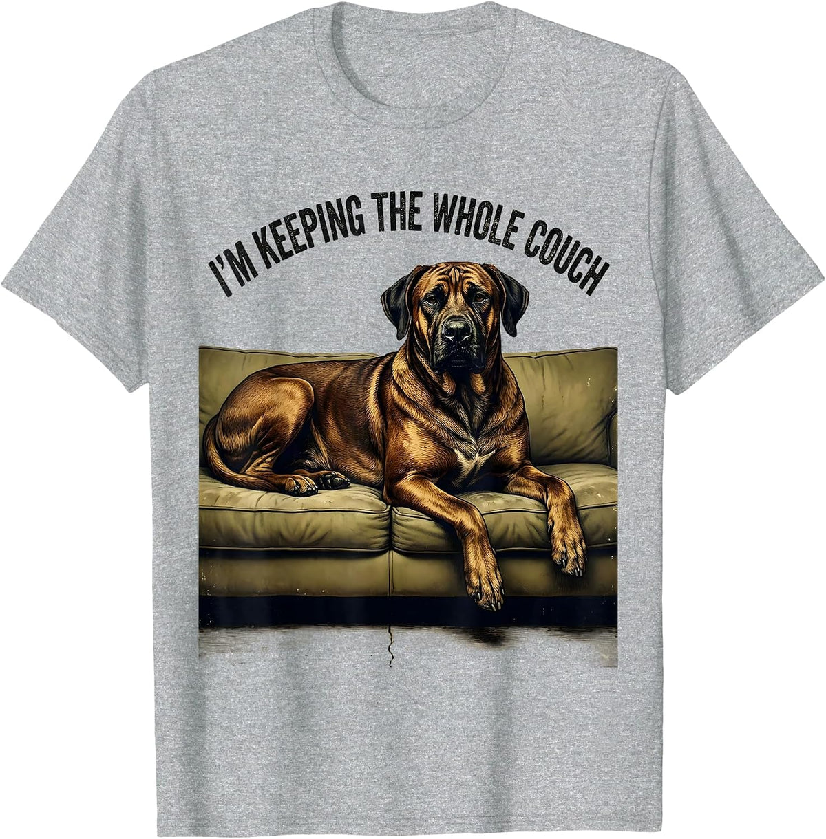Men's I’m Keeping The Whole Couch Vintage Rhodesian Ridgeback Dog T-Shirt - Heather Grey