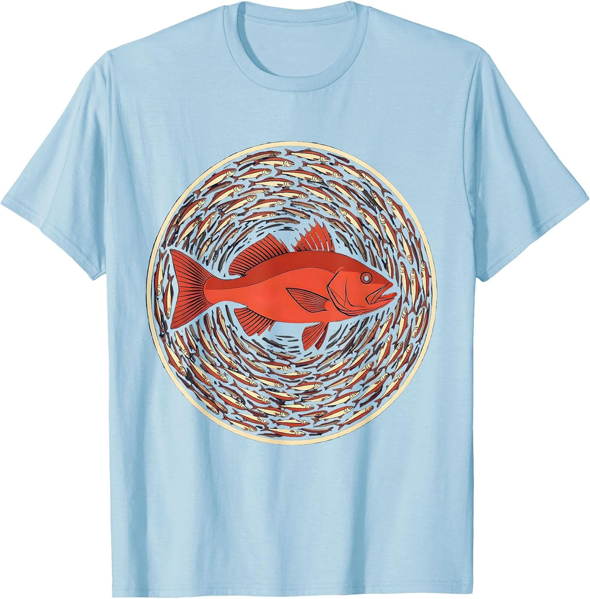 Men's Gulf of Mexico Red Snapper Baitfish Swirl T-Shirt - Baby Blue