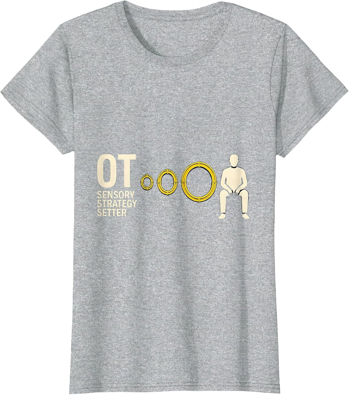 OT Sensory Strategy Setter Stencil Graphic Occupational T-Shirt - Heather Grey