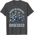Men's Born Blueberry Obsessed Red White and Blueberries T-Shirt - Dark Heather Grey